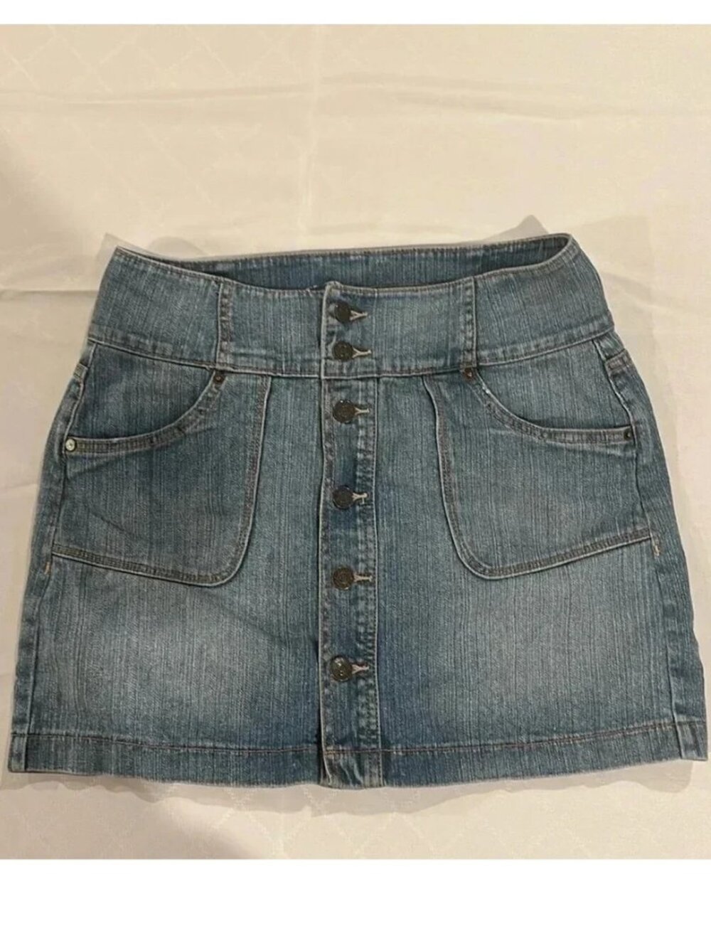 Denim Jean Mini Skirt Button up size 9 excellent condition🤩